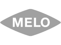 Logo del Grupo MELO en gris - Cliente de la Dra. Graciela Dixon